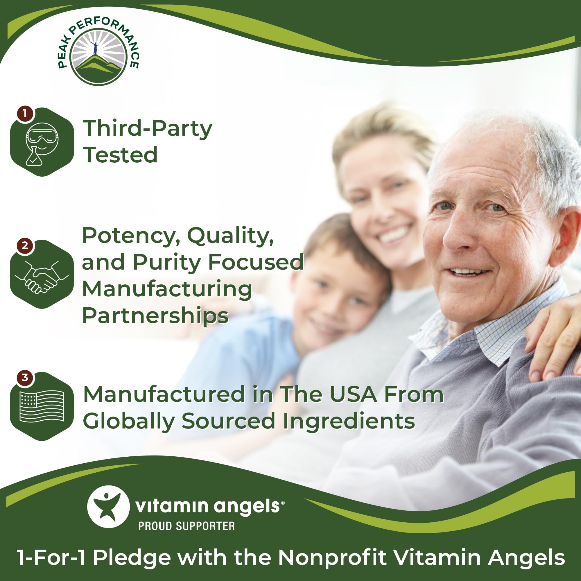 Peak Performance ingredientes naturales — vegetales y superalimentos