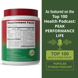 Peak Performance Organic Reds polvo perejil para beneficios vegetales.