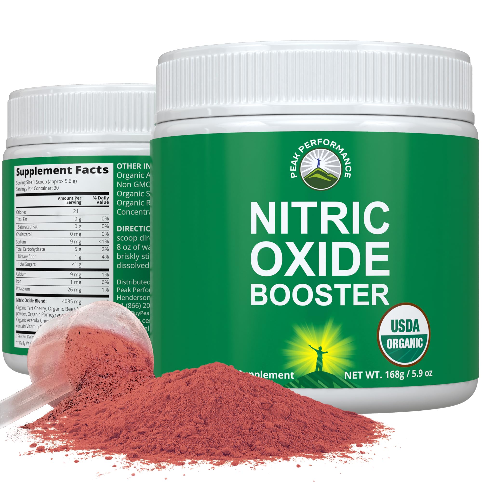 Peak Performance polvo-nitric-oxide-ingredientes-clave para apoyo diario de la circulación.