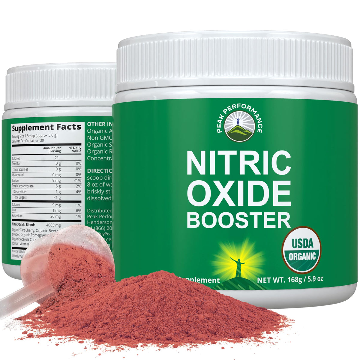 Peak Performance polvo-nitric-oxide-ingredientes-clave para apoyo diario de la circulación.