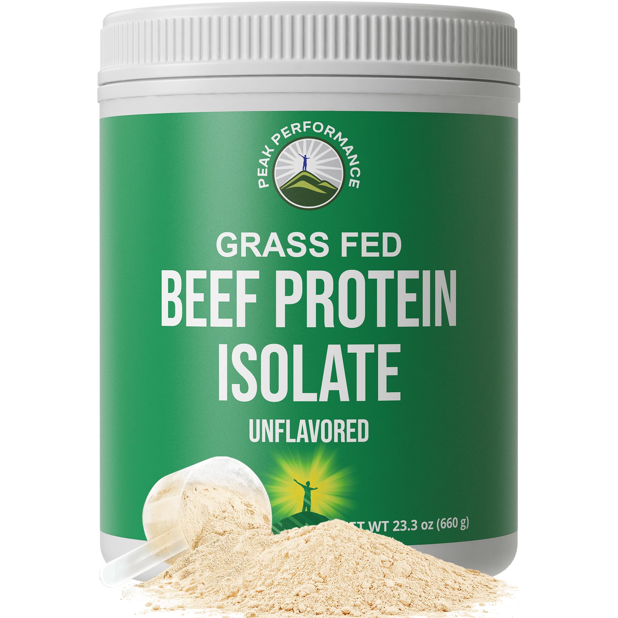 Peak Performance proteina de res aislada, cuchara medidora para porciones precisas y controladas
