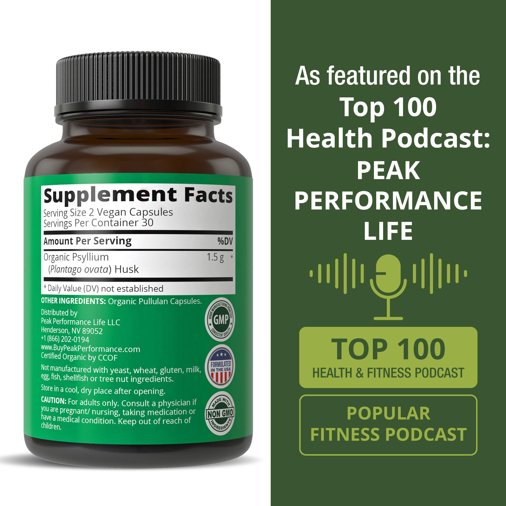 Cápsulas veganas de Peak Performance, libres de productos animales