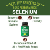 Cápsulas veganas de selenio, libres de gluten y OGM.