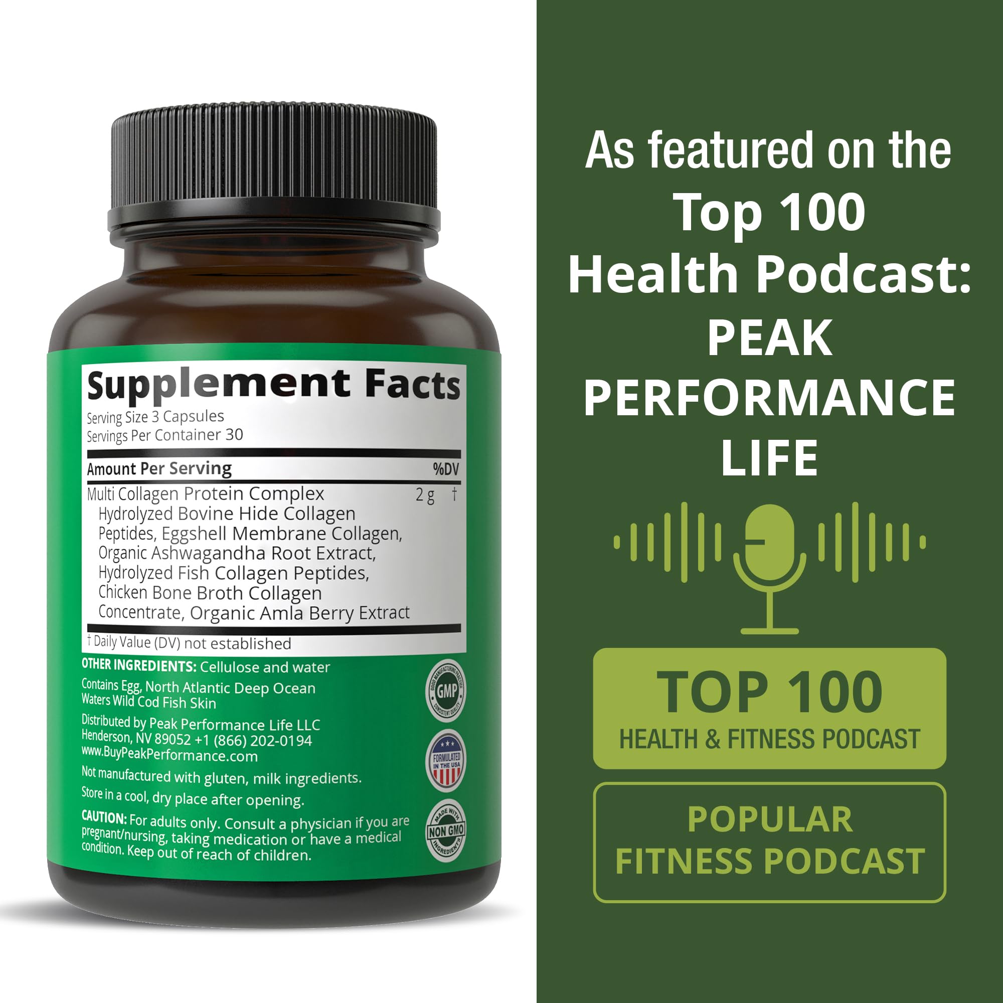 Uso diario de Peak Performance Multicolágeno para apoyo proteico.