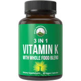 Peak Performance Vitamina K 3-en-1 en botella, opción vegana para absorción