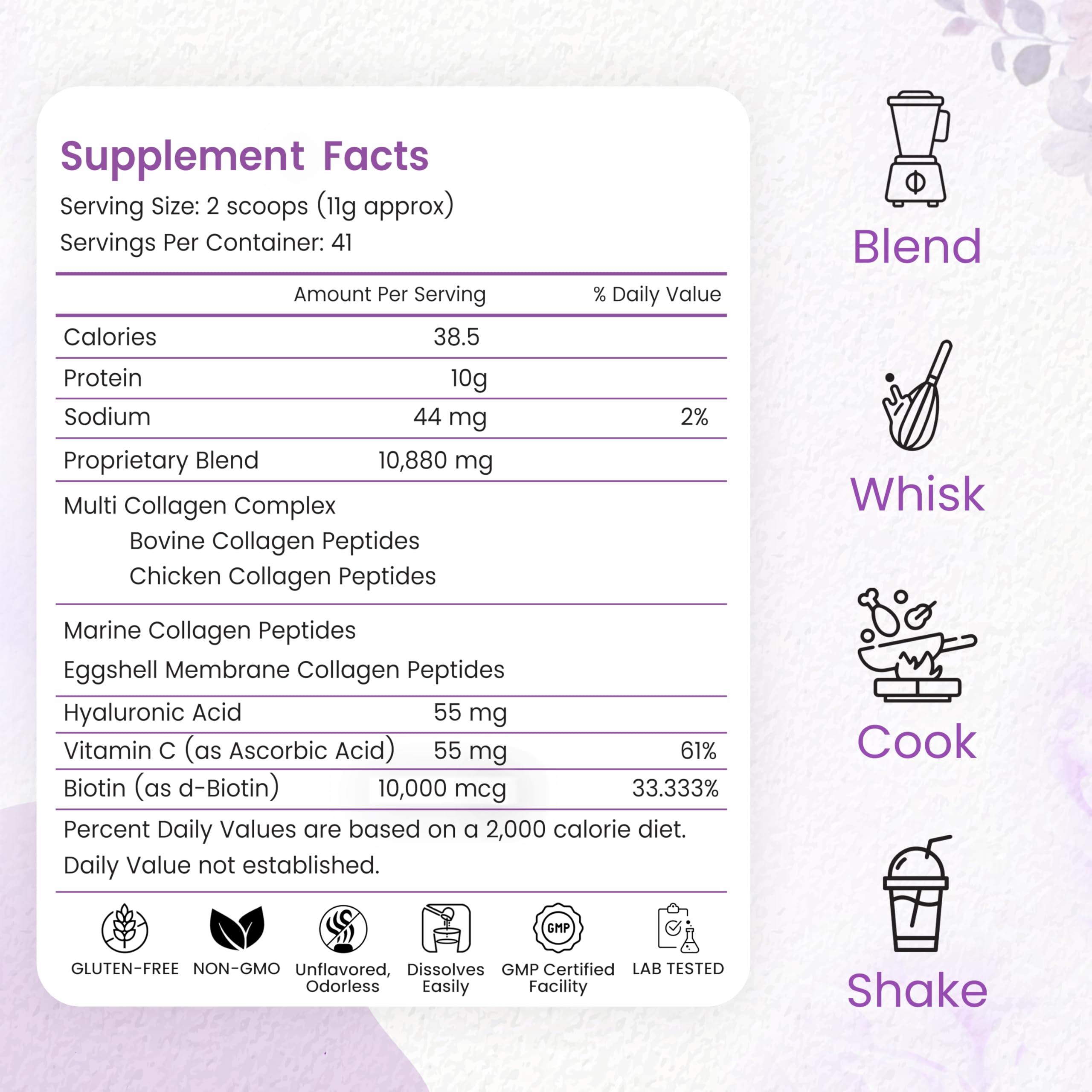Peakhealth Multi Collagen Powder cuchara-medida para porción precisa