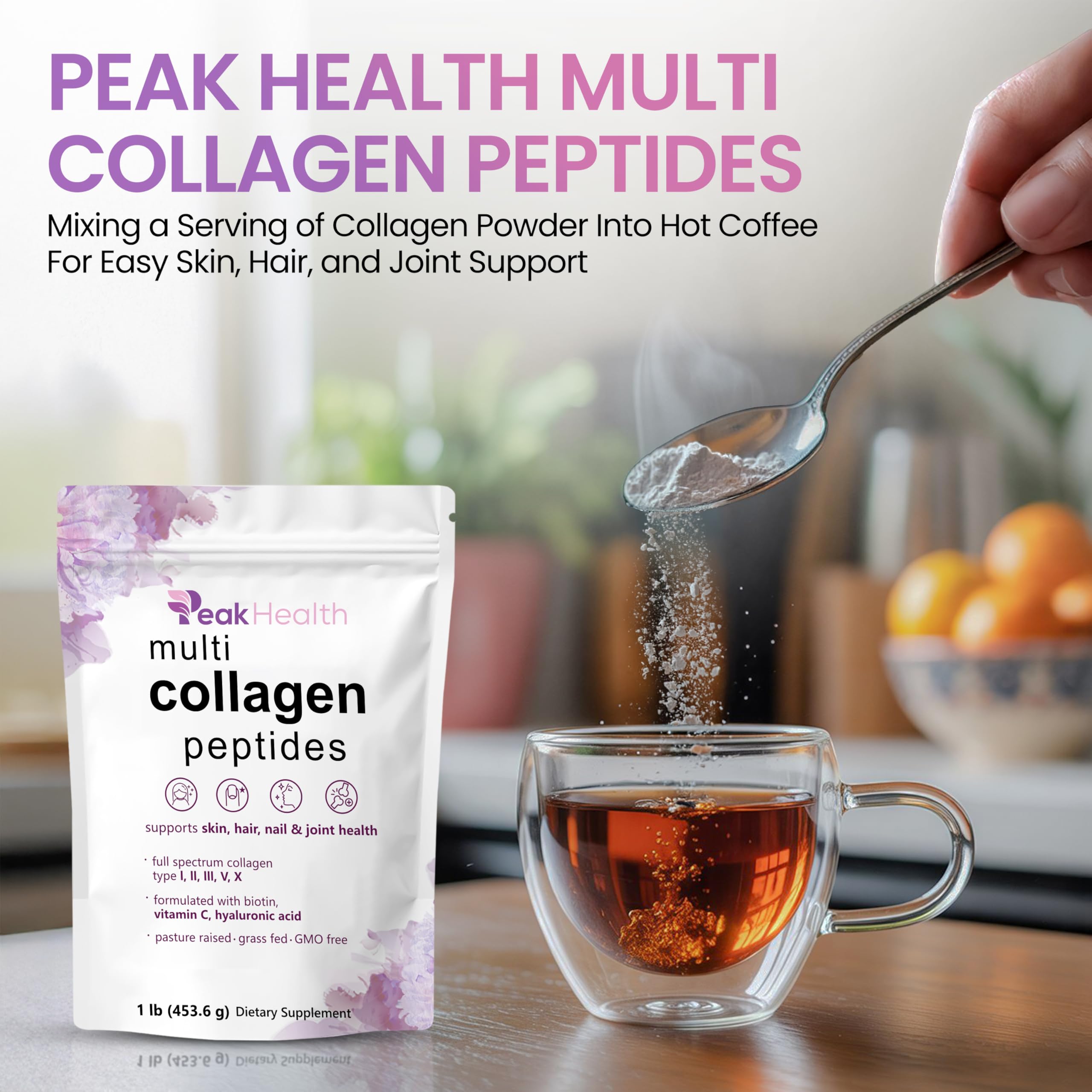 Peakhealth Multi Collagen Powder ideal para batidos o café