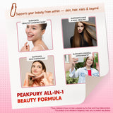 PEAKPURY Biotina Resveratrol mezcla: cabello radiante y piel saludable.