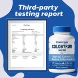 PeakVigor Colostro bovino orgánico etiqueta clara sin rellenos