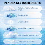 Vitamina D3 y K2-7 en la fórmula de PEAORA PEA-500.