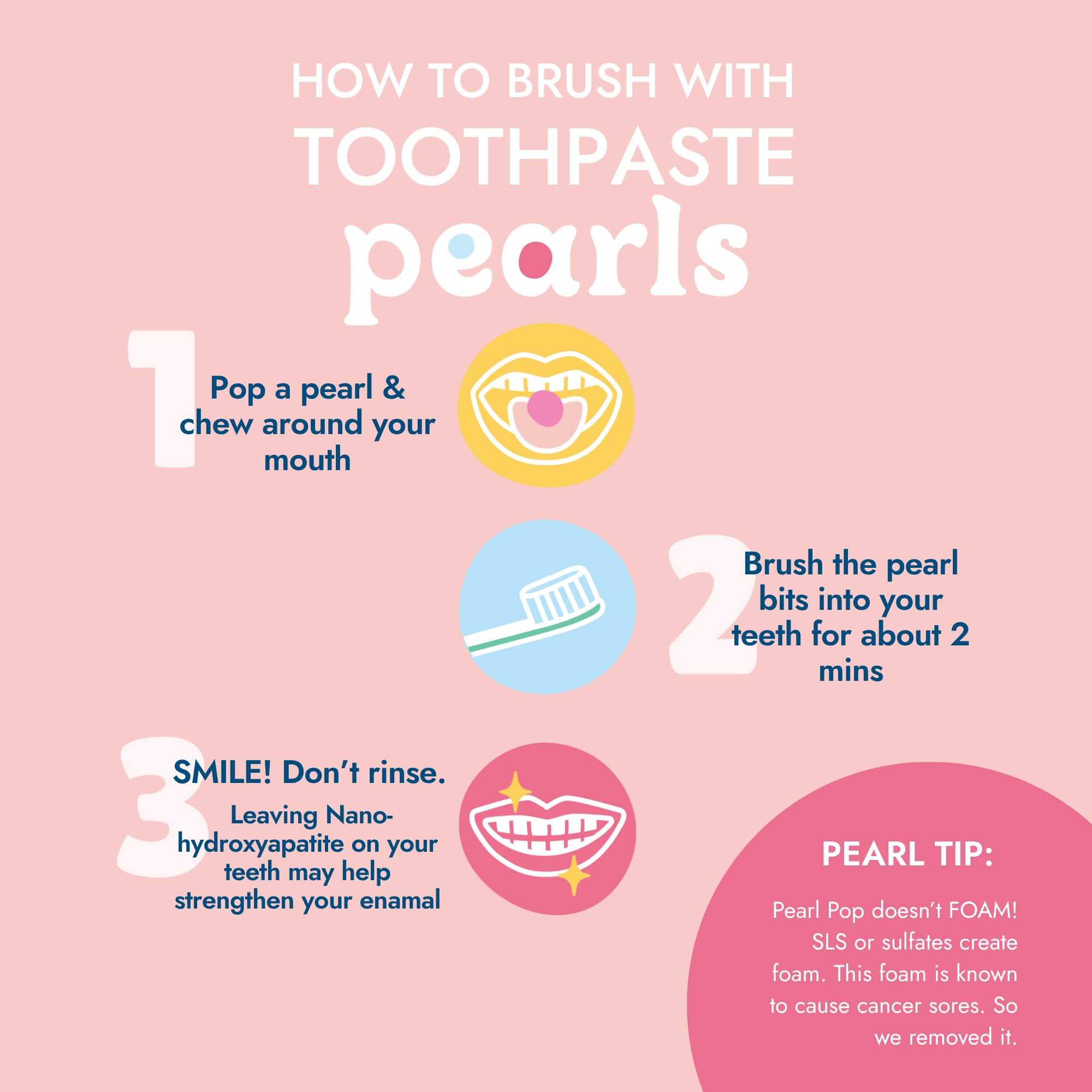 Pearl Pop sin fluoruro, opción segura para cepillado diario.