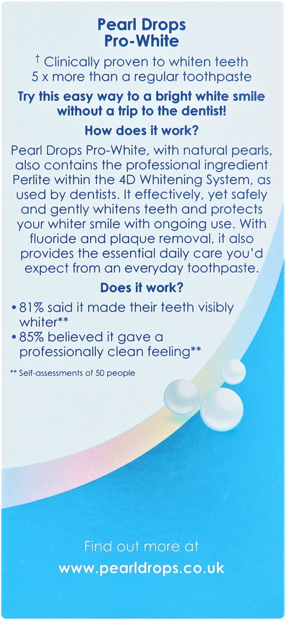 Pearl Drops Daily Pro-White, cepillado suave y pulido visible