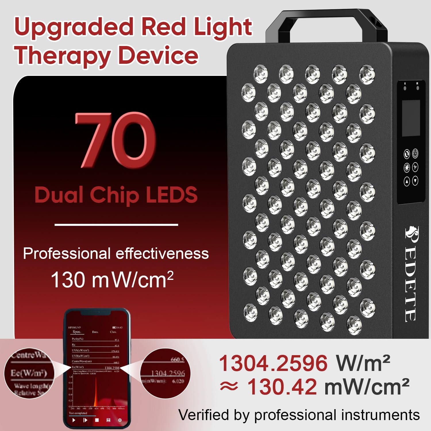 Pedete M70 panel luz infrarroja 850nm para recuperación y confort
