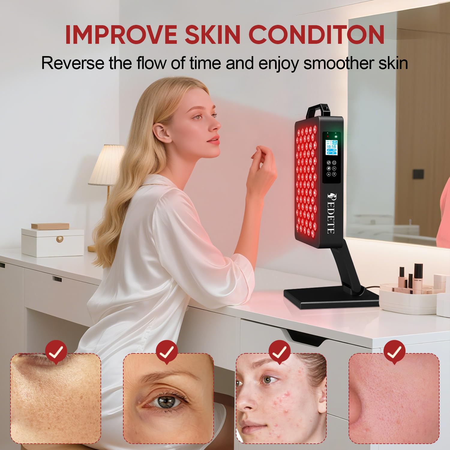 Pedete M70 panel luz roja 660nm para revitalizar la piel