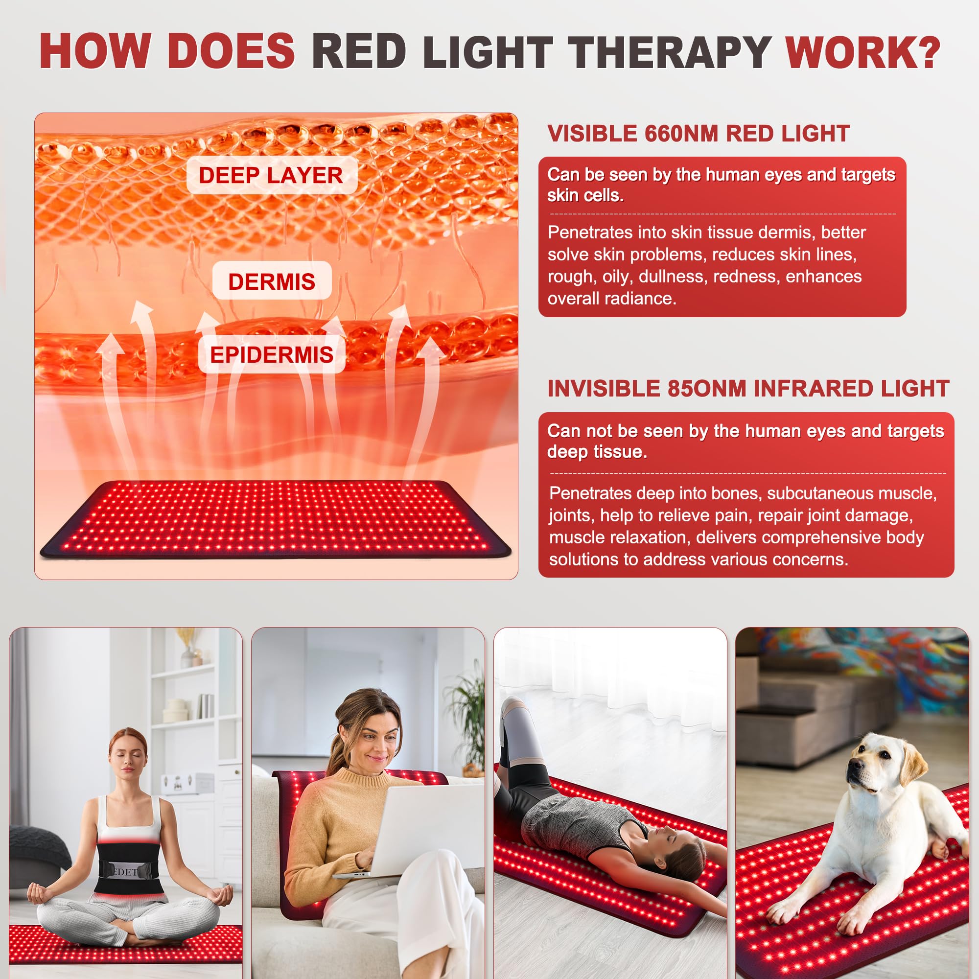 Pedete panel luz roja para hombros, mejora la movilidad