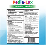 Pedia-Lax tabletas melón en primer plano, formato masticable para uso cómodo.