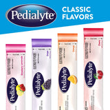 Pedialyte empaque de seis sobres para almacenamiento práctico.