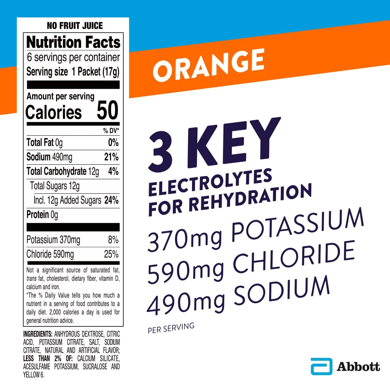 Pedialyte sobres compactos para bolsos y mochila.