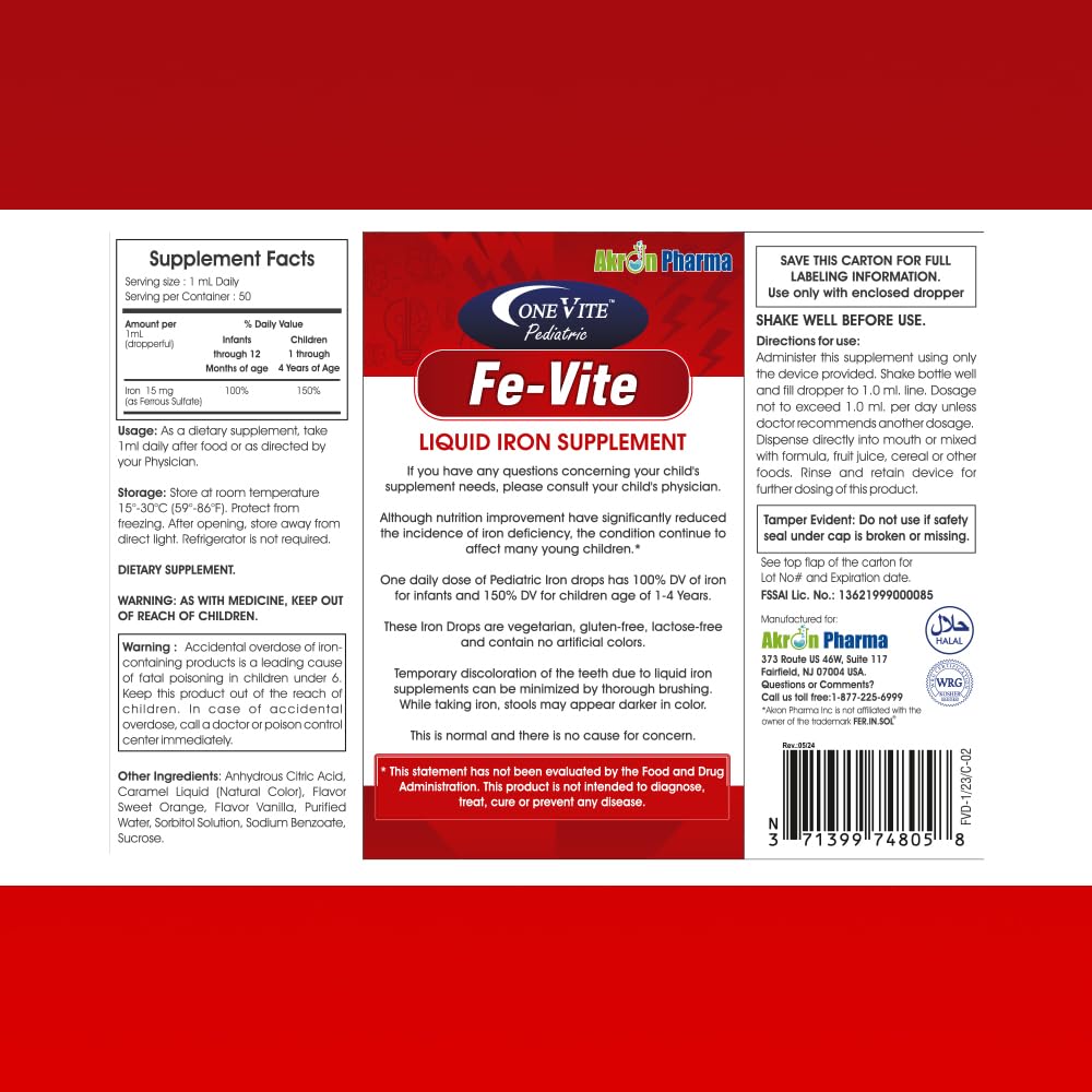 Pediatric FE-Vite Drops con dosis fácil de administrar