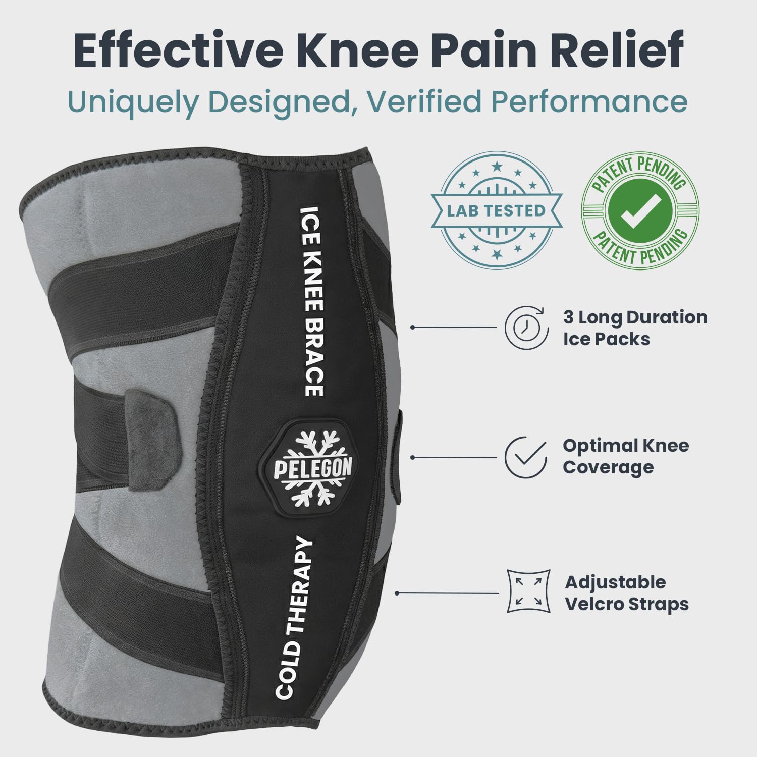 Pelegon diseño ergonómico de la rodilla para un ajuste envolvente.