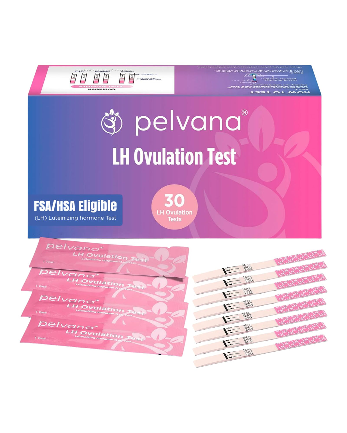 Pelvana prueba LH de ovulación con 30 tiras para fertilidad