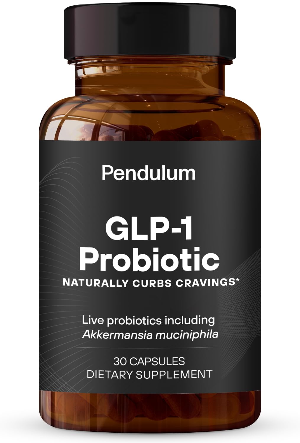 Pendulum GLP-1 probiótico: botella de cápsulas para apoyar equilibrio digestivo y control de antojos.