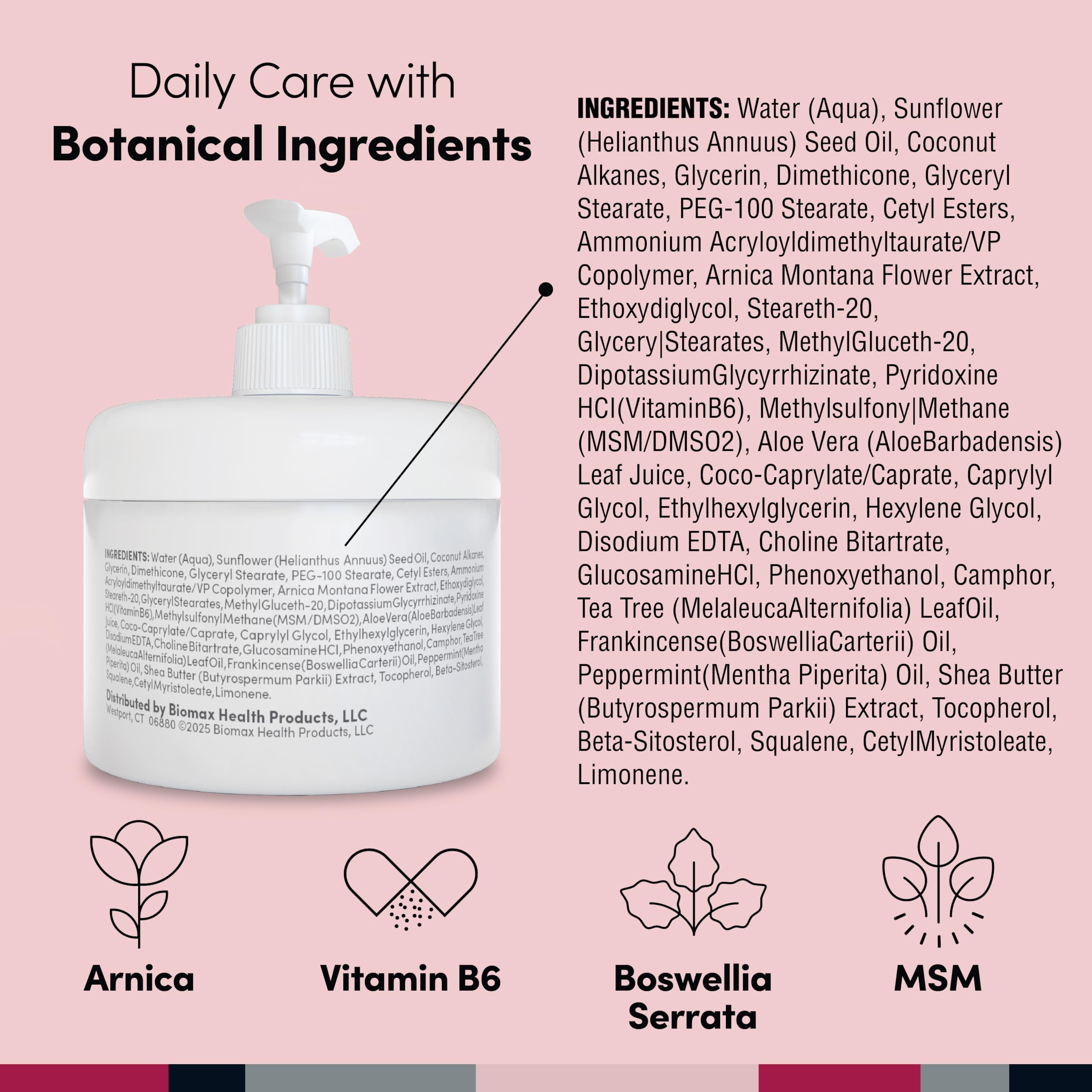Penetrex fórmula de arnica, B6 y MSM, ideal para cuello y rodillas.