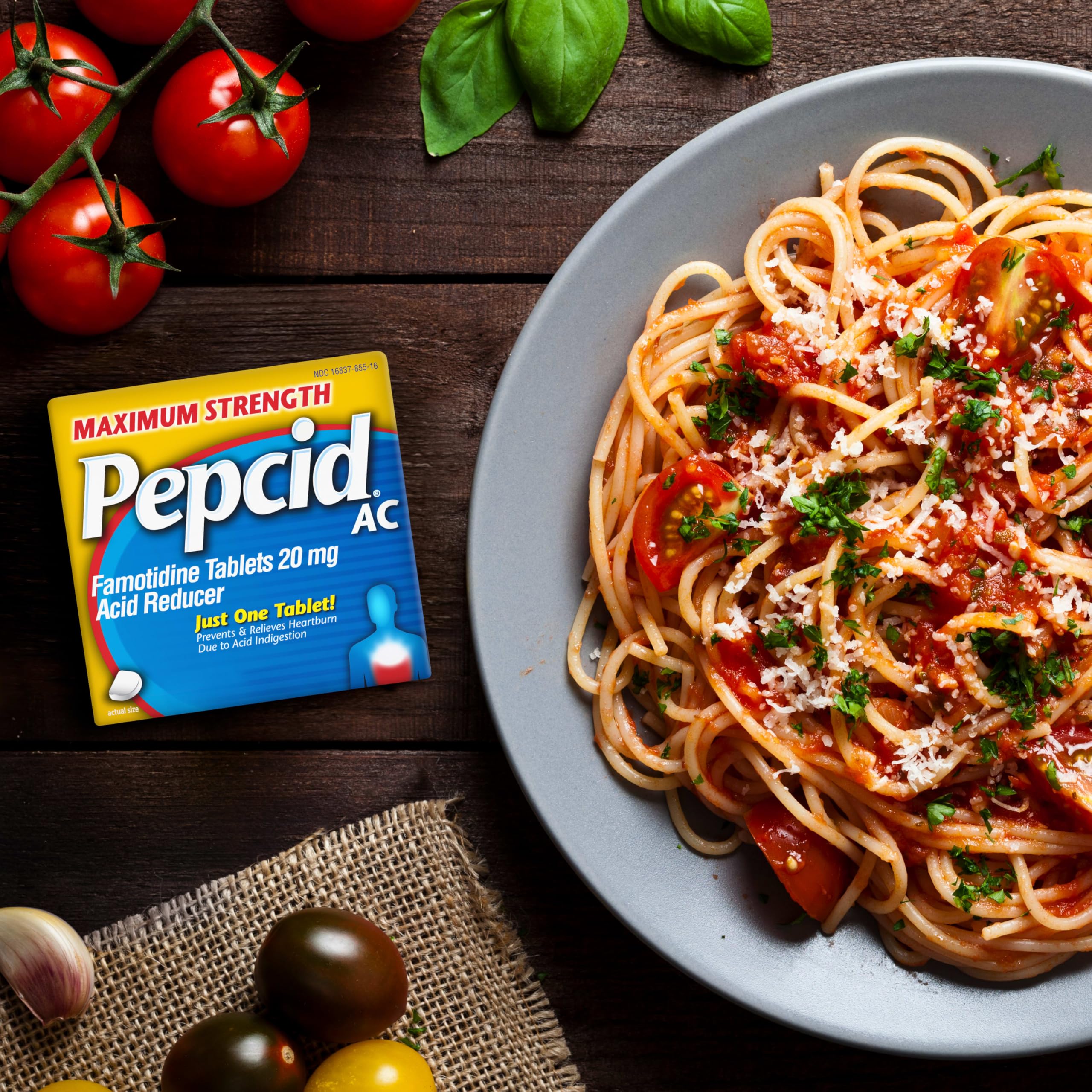Blíster Pepcid AC listo para llevar en casa o trabajo.