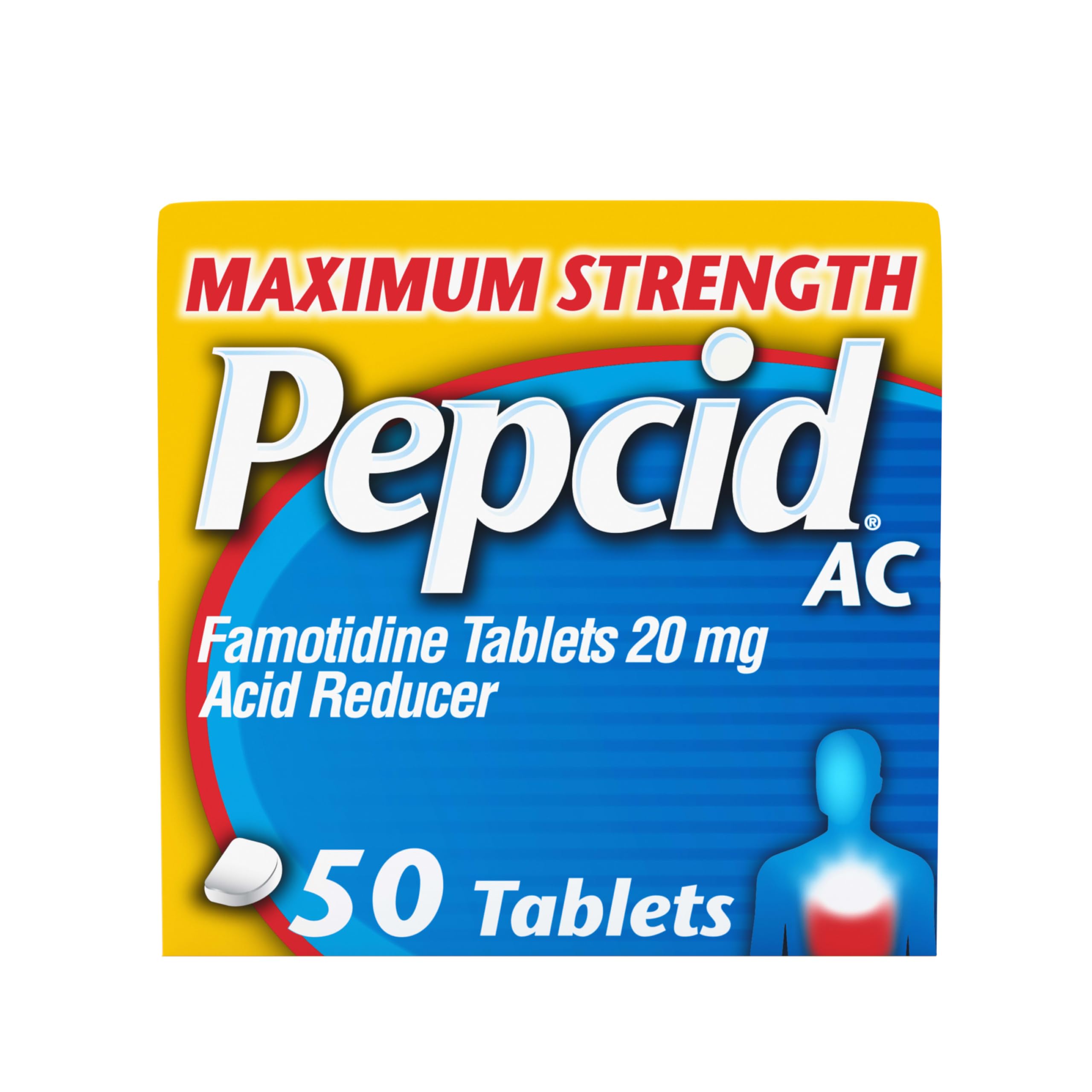 Pepcid AC fuerza máxima en botella para alivio diario de la acidez
