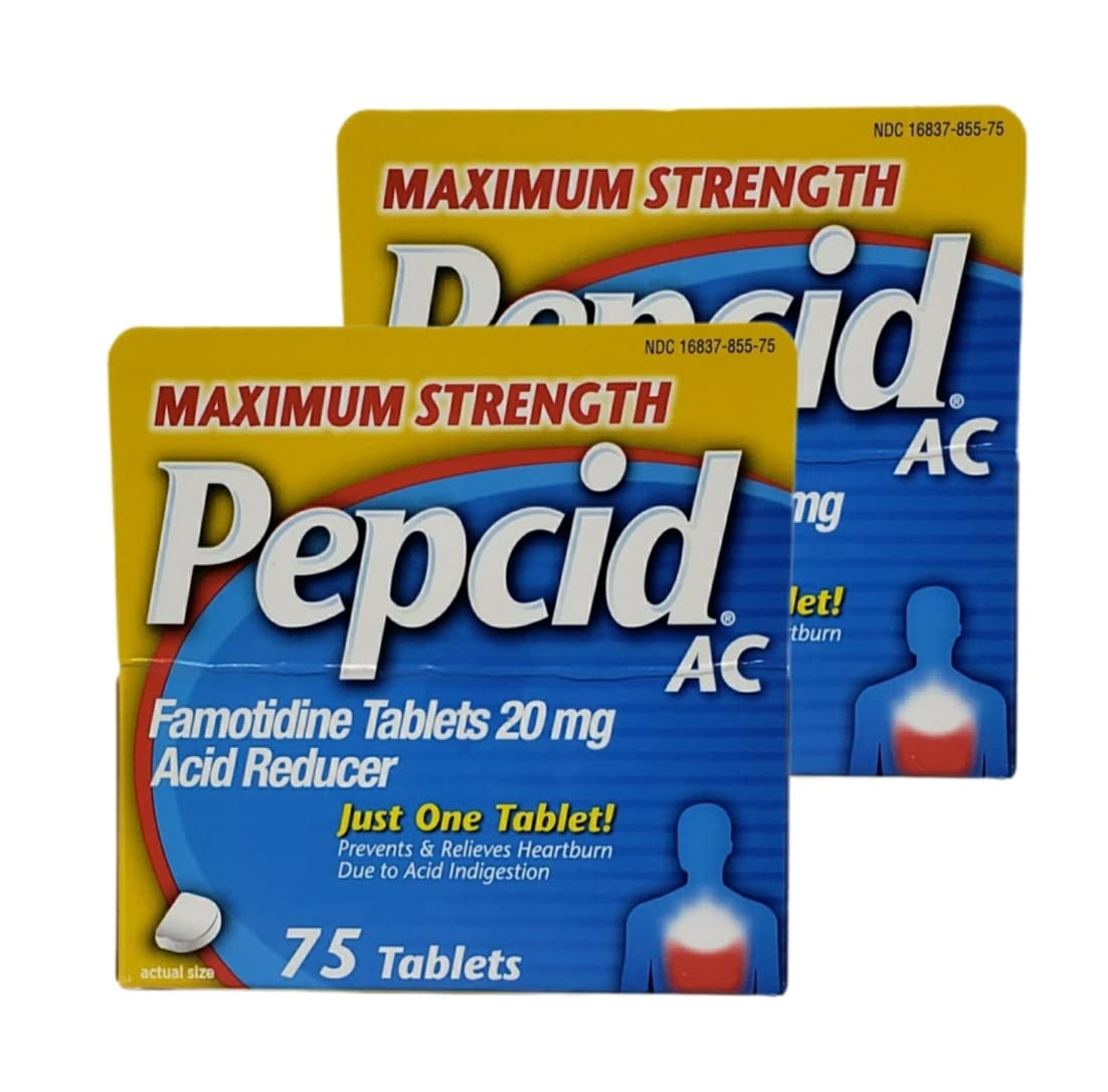 Pepcid AC Máxima Potencia en doble caja con 150 tabletas para alivio práctico