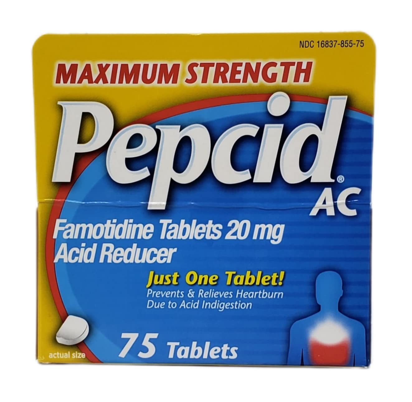 Tableta Pepcid AC de 20 mg lista para tomar