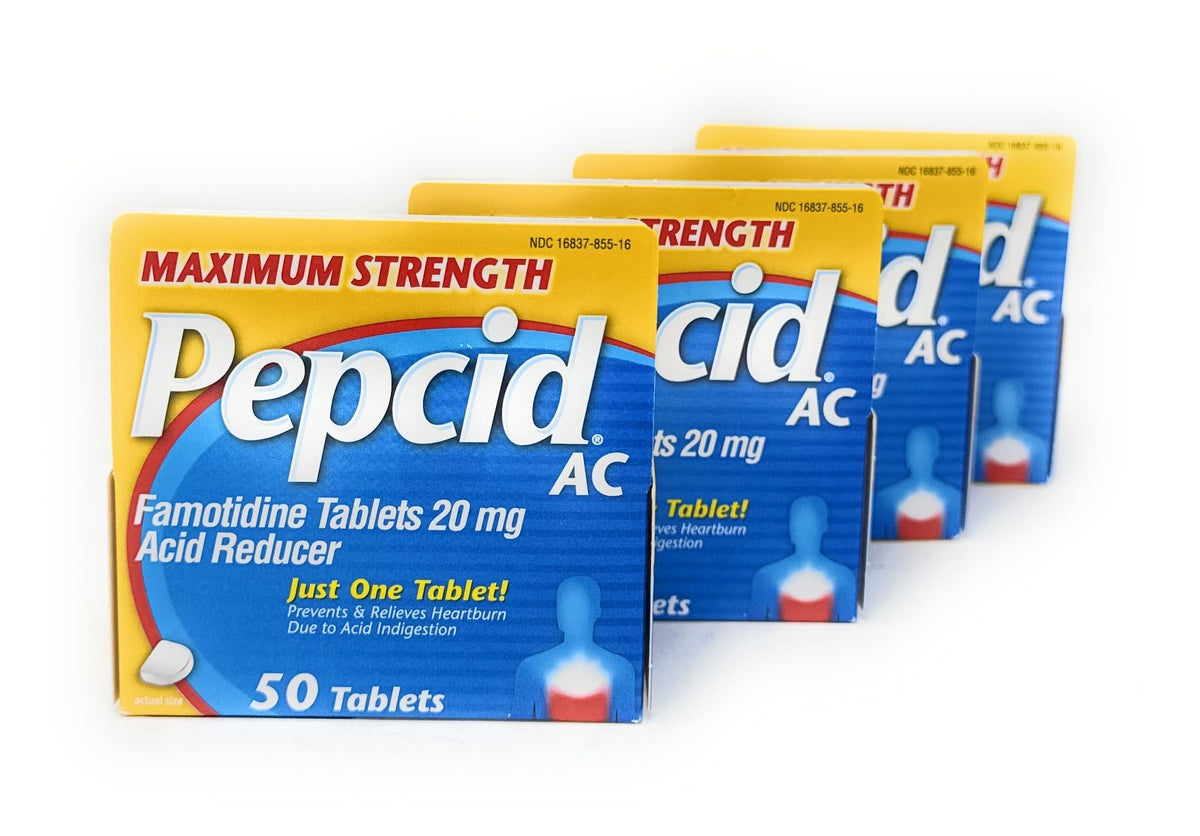 Pepcid AC tabletas fuerza máxima 50 comprimidos, útil para alivio posible de la acidez