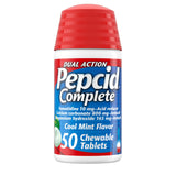 Pepcid Complete botella de 50 comprimidos menta para alivio rápido del ardor