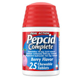 Pepcid Complete, botella sabor baya, alivio rápido de indigestión