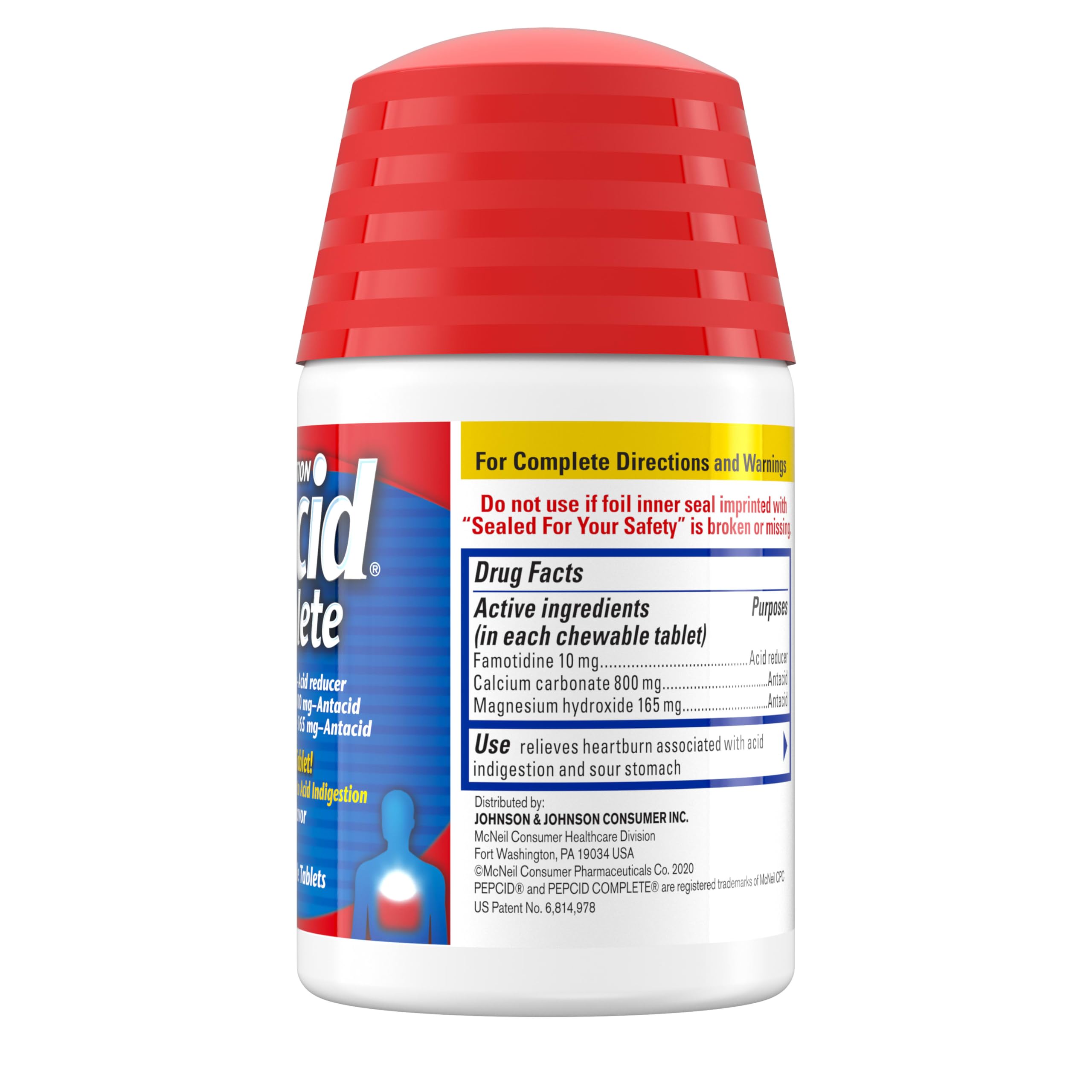 Pepcid Complete, calcio 800 mg, acción antiácida