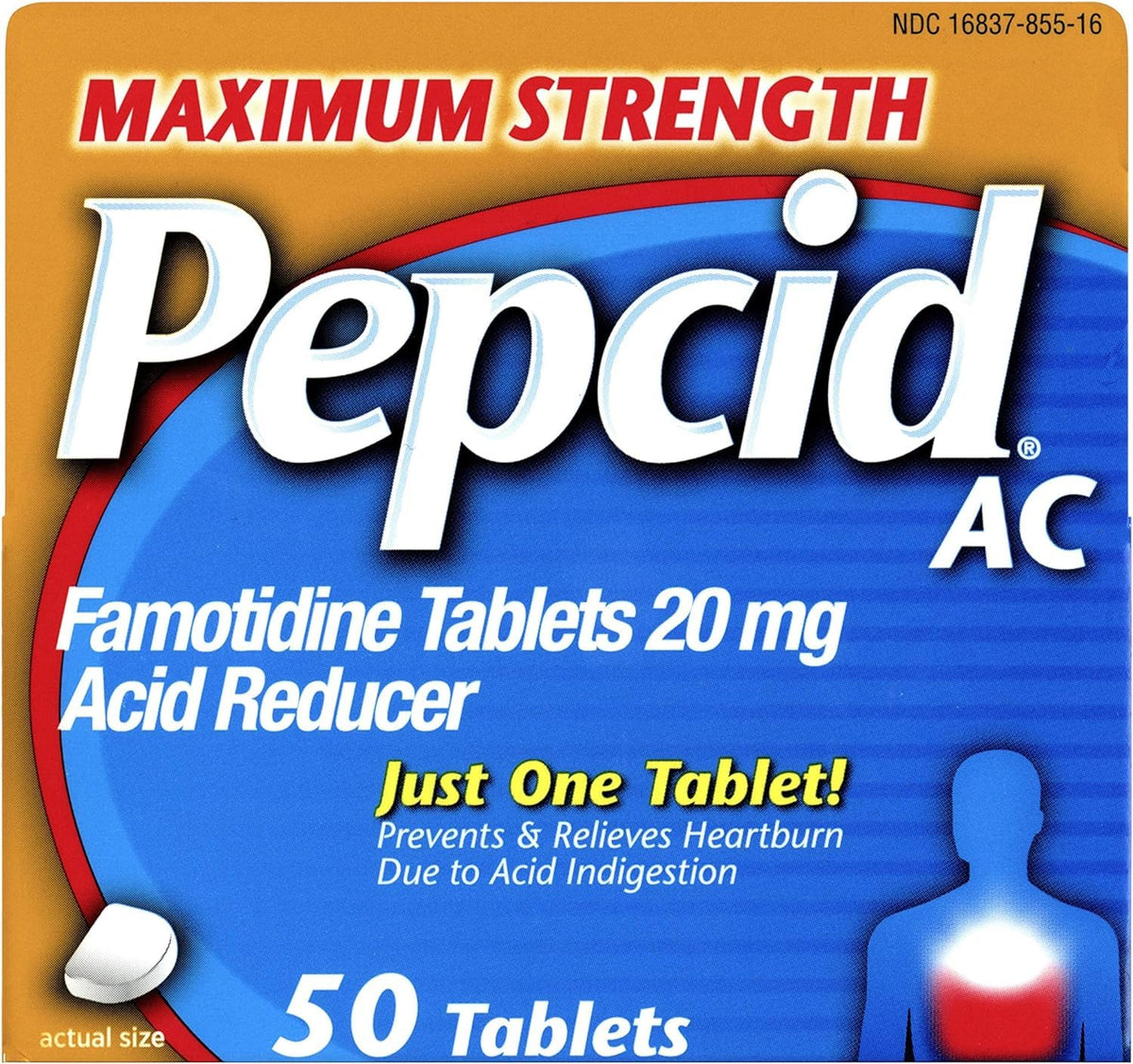Pepcid CSC-24 paquete de 50 tabletas para posibles alivios estomacales
