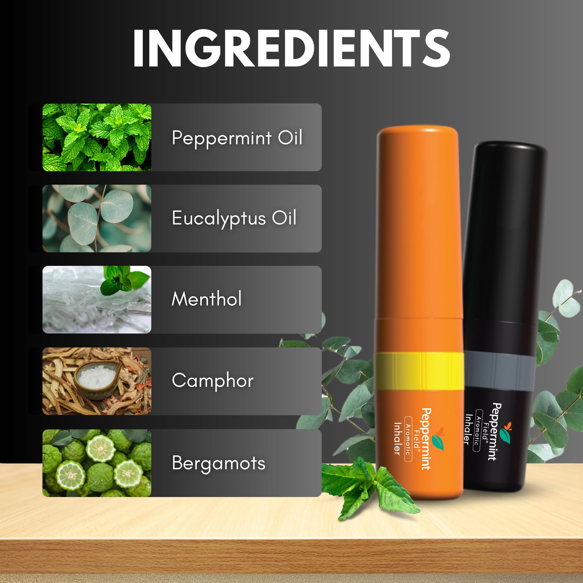 Peppermint Field Inhalador con eucalipto doble para mayor frescura.