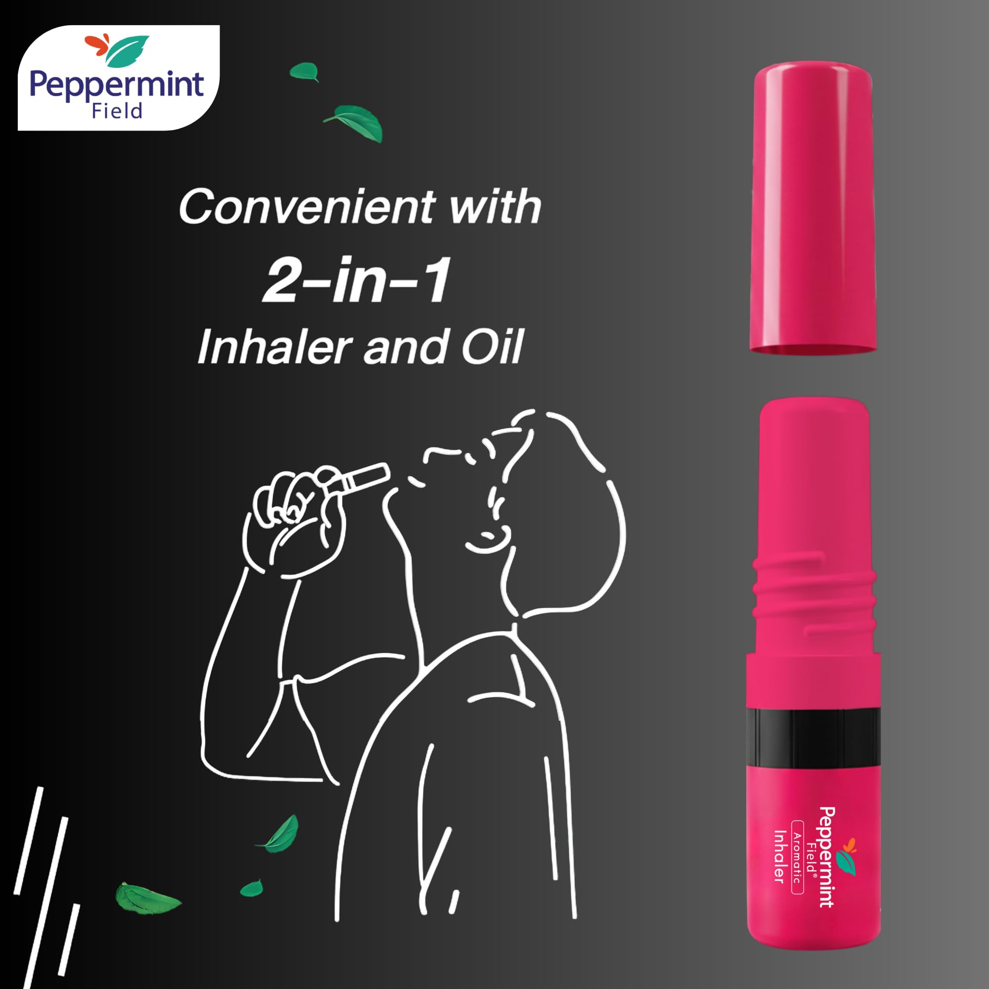 Peppermint Field Inhalador para uso nasal seguro y cómodo.