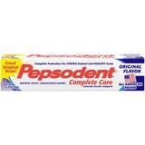 Pepsodent Complete Care etiqueta brillante, cuidado dental completo y marca reconocible