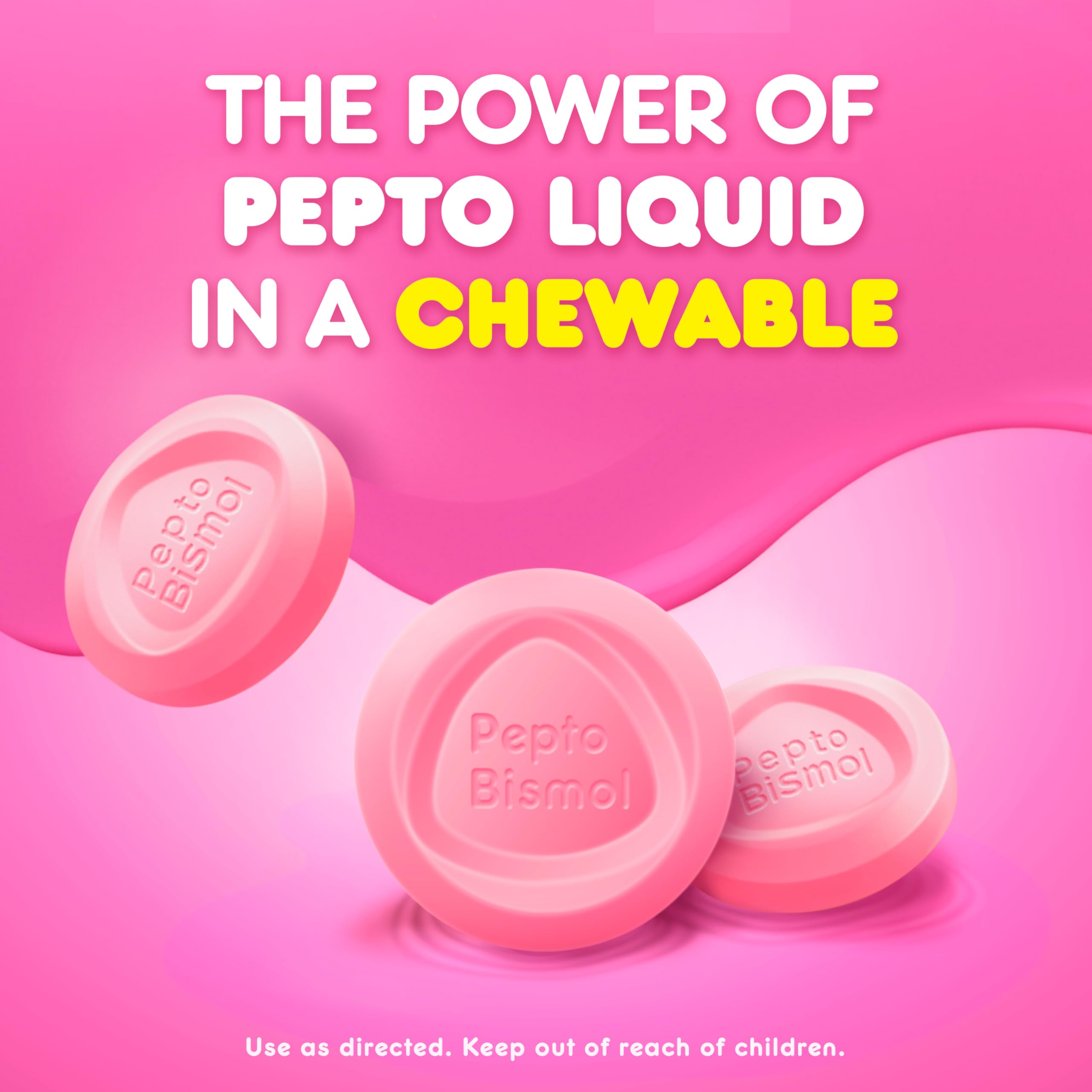 Pepto Bismol tabletas masticables alivio de indigestión y malestar estomacal