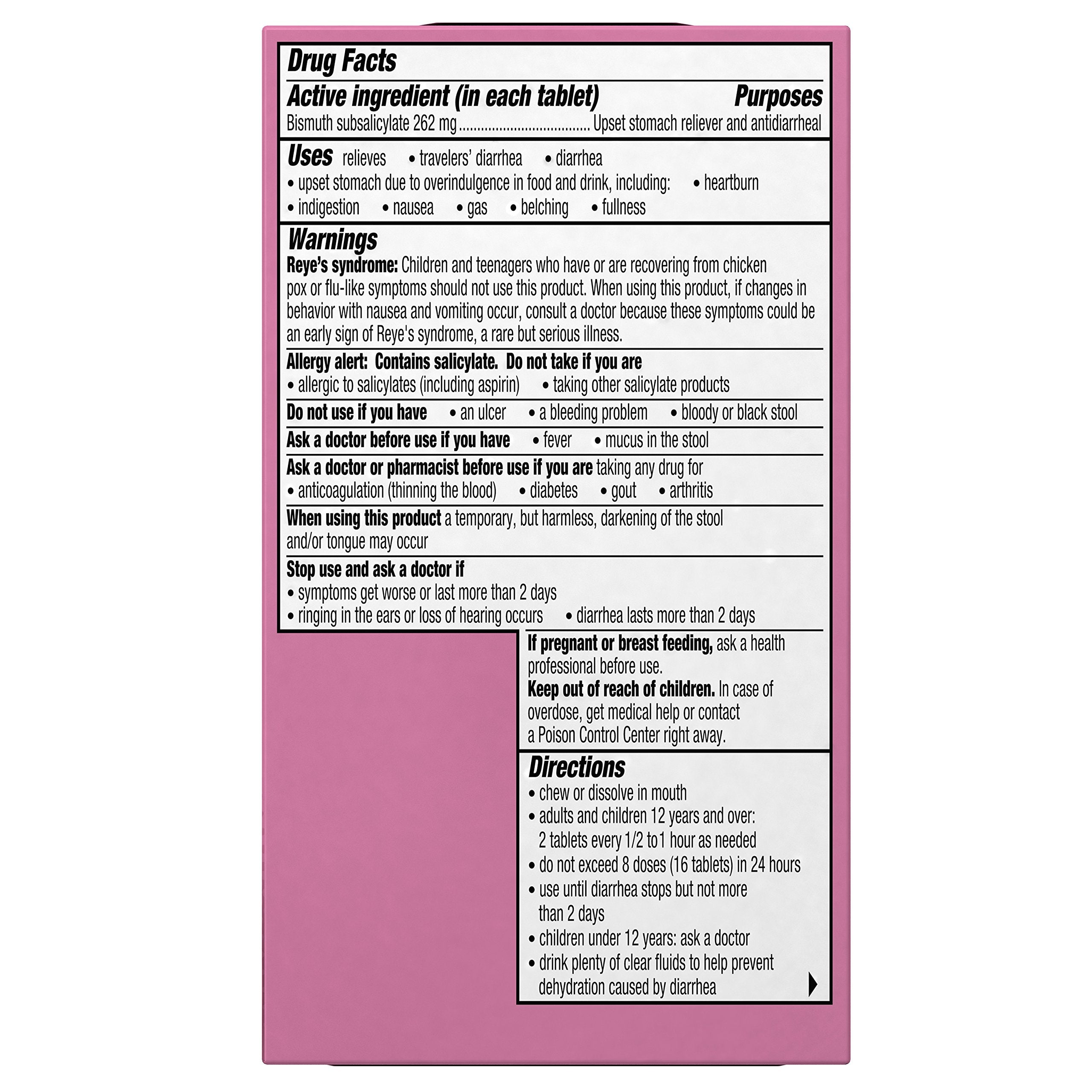 Pepto Bismol uso en viaje para alivio estomacal durante desplazamientos.