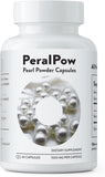 Peralpow cápsulas Polvo de Perla 1500mg en botella, promueven cuidado diario de la piel.