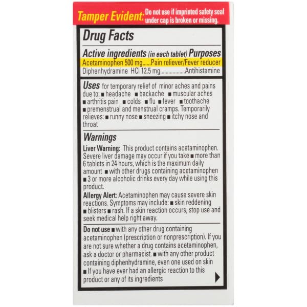 Envase Percogesic de 40 tabletas para múltiples tomas