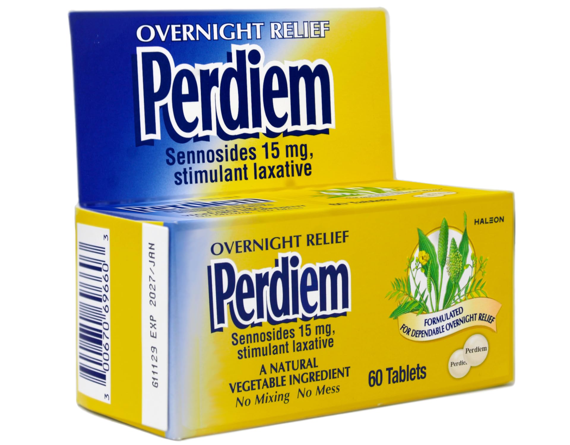 Perdiem Sennosides etiqueta clara: información útil para consumo nocturno seguro.
