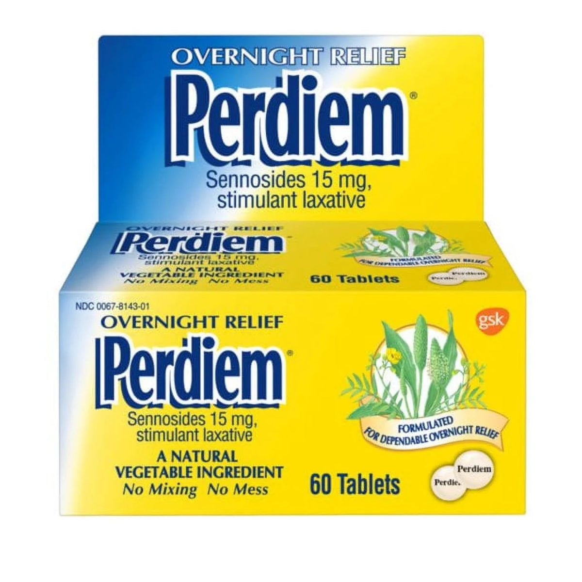 Perdiem senósidos tableta nocturna para alivio suave.