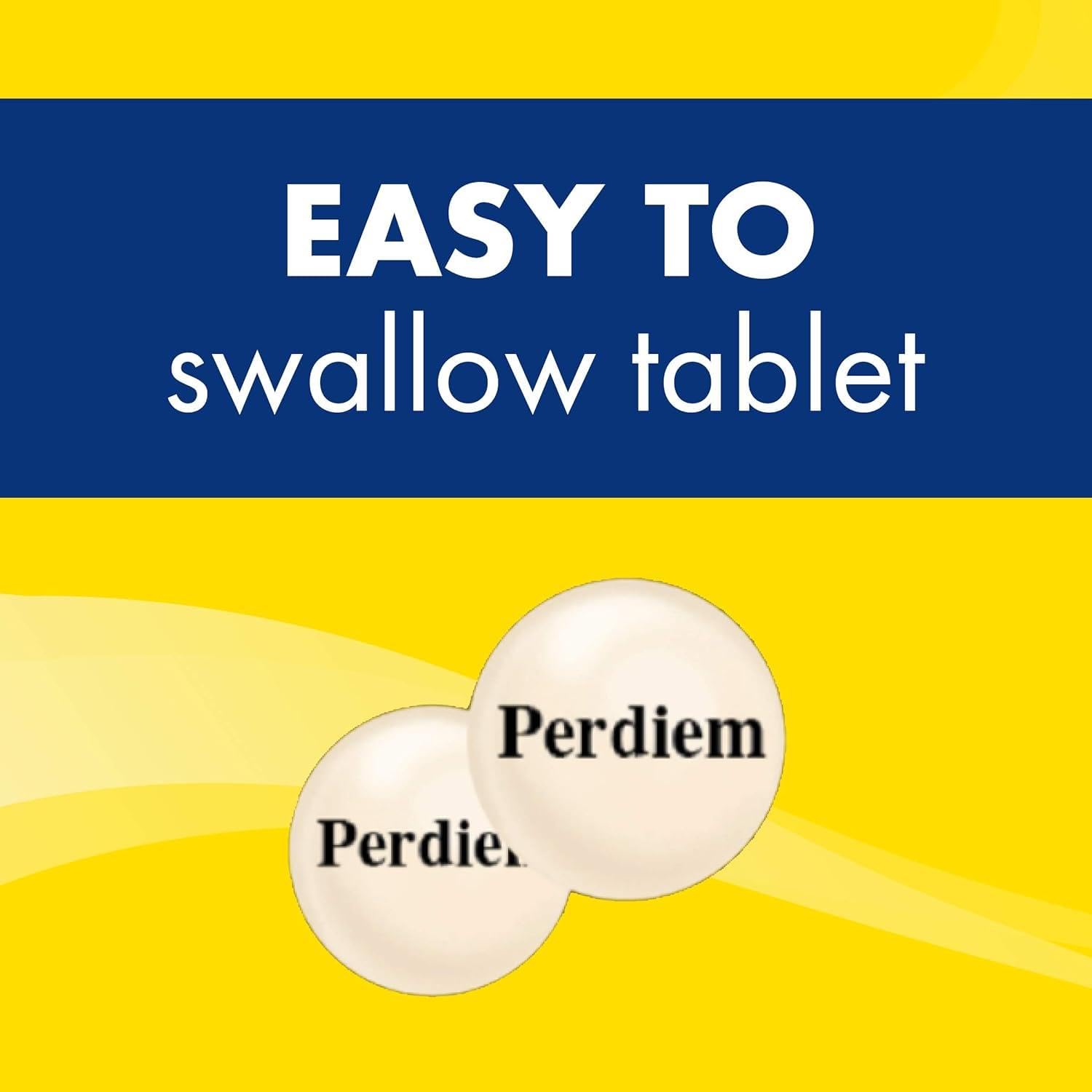 Perdiem tableta de textura suave para tragar sin esfuerzo.