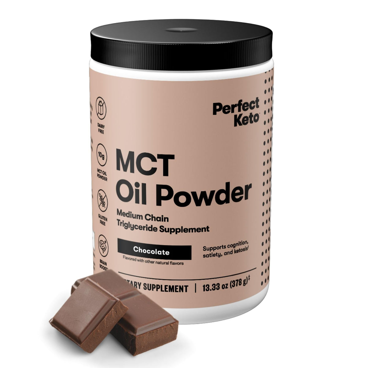 Perfect Keto polvos MCT 7g en botella para café cremoso