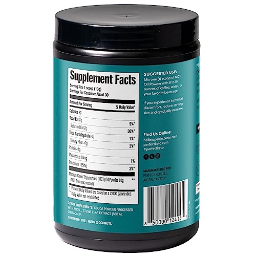 Perfect Keto polvos MCT 7g para café cremoso sin lácteos