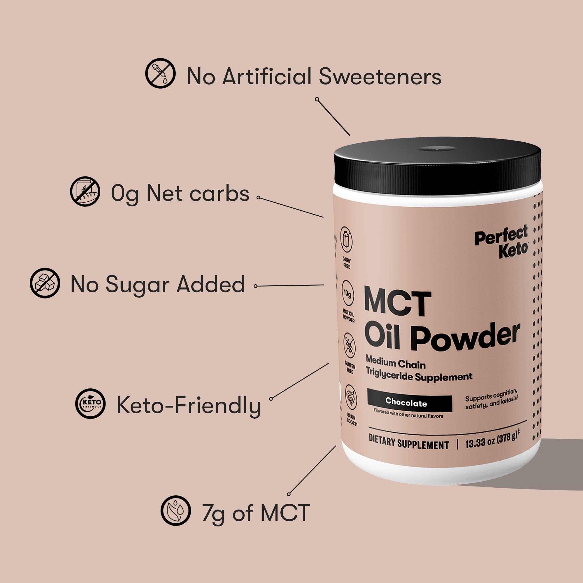 Perfect Keto polvos MCT 7g envase práctico para viaje