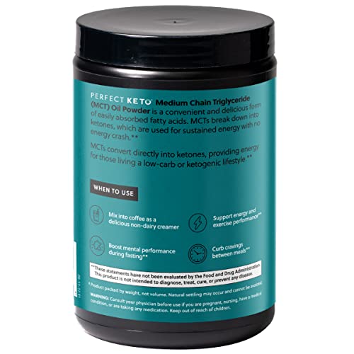 Perfect Keto polvos MCT 7g añadidos a batidos para energía sostenida